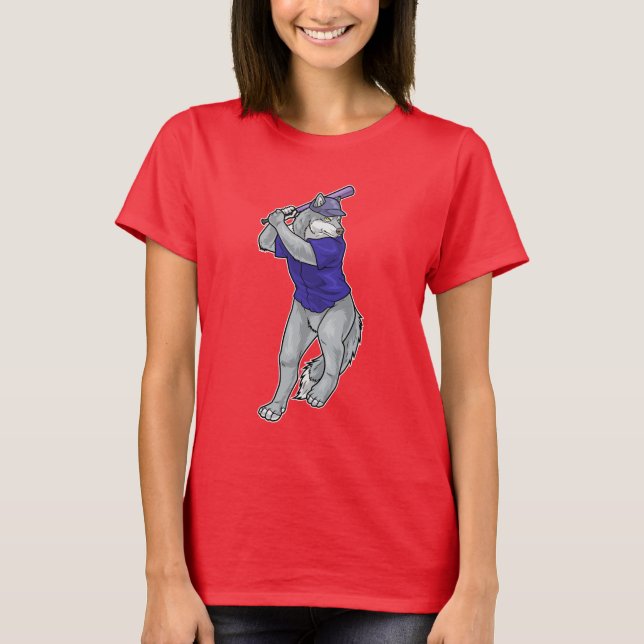 T-shirt Bataille de baseball Wolf (Devant)