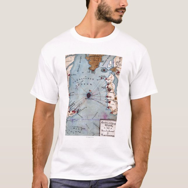 T-shirt Bataille de fort Sumter - guerre civile (Devant)