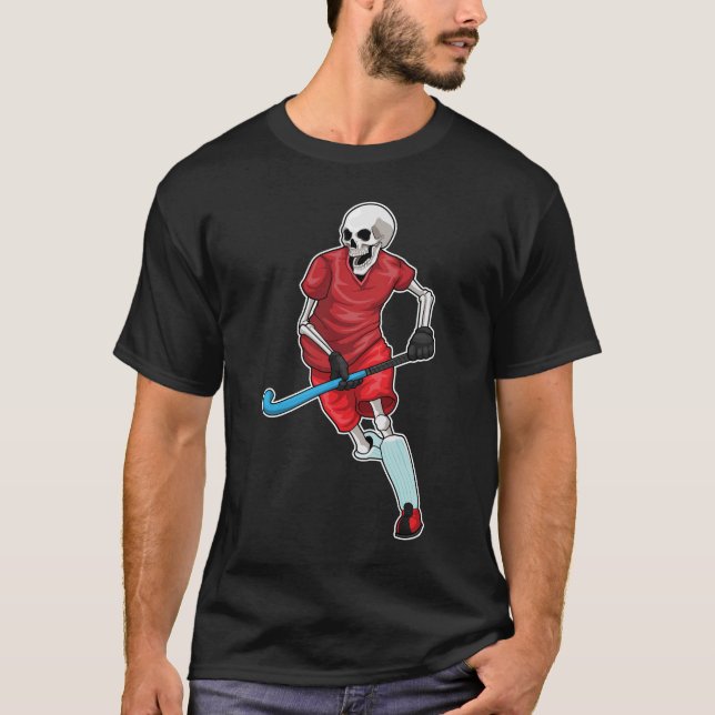 T-shirt Bataille de hockey de squelette (Devant)