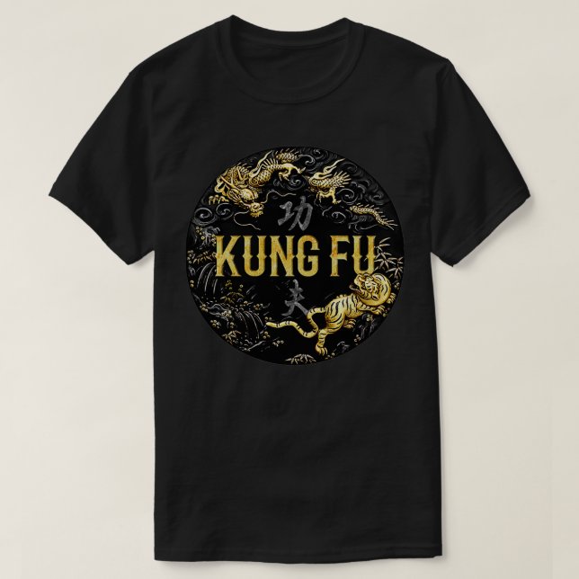 T-shirt Bataille de Kung Fu Tiger et Dragon (Design devant)