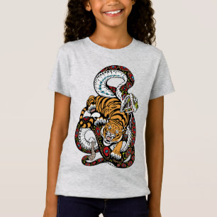 T-Shirt Bataille Épique : Art du Tigre contre le Serpent
