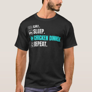 T-shirt Bataille Royale Mangez Dîner de poulet dort Dîner