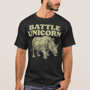 T-shirt Bataille Unicorn ! Rhinocéros Vintage 1091