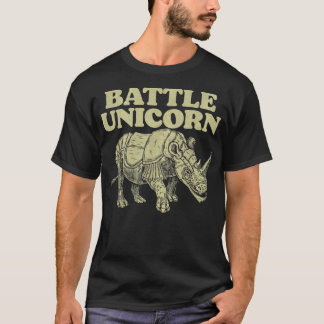 T-shirt Bataille Unicorn ! Rhinocéros Vintage 1091
