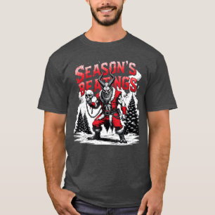 T-shirt Batailles de Saisons Krampus Horreur Noël drôle