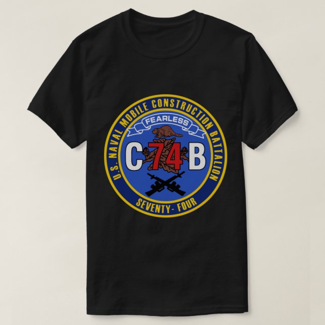 T-shirt Bataillon de construction navale mobile 74 (NMCB-7 (Design devant)