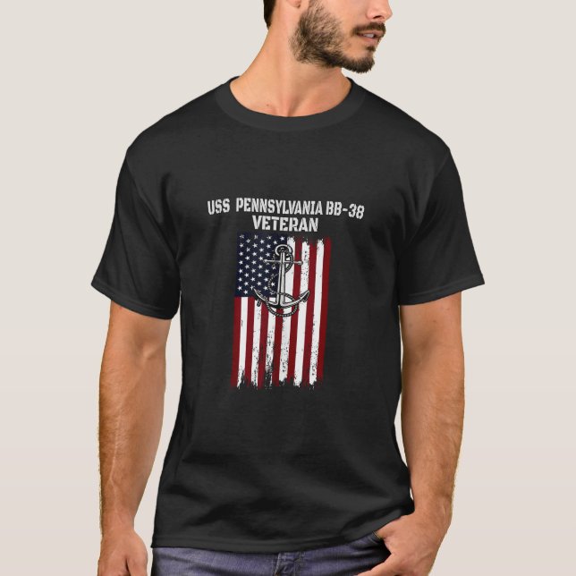 T-shirt Bataillon USS Pennsylvania BB 38 (Devant)