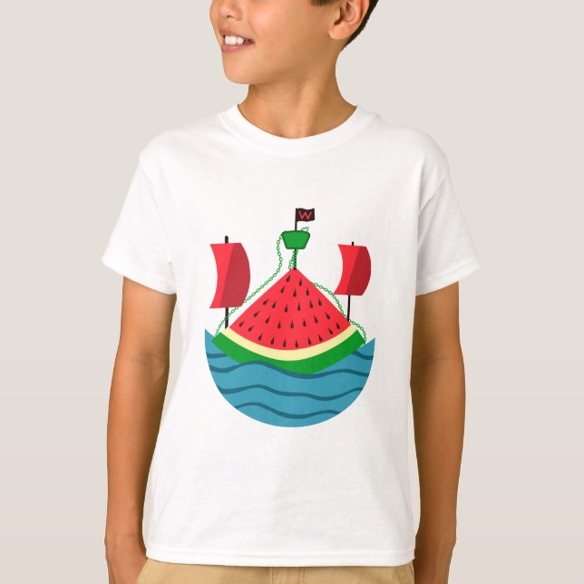 T-shirt Bateau à fruits de pastèque (Devant)