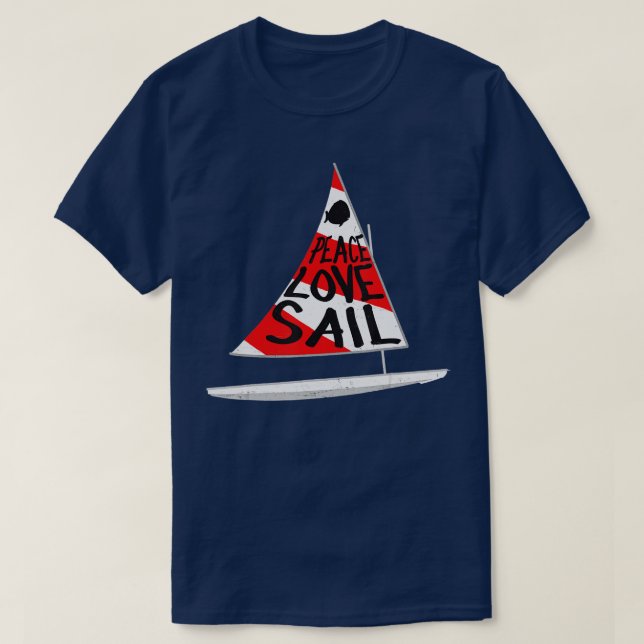 T-shirt Bateau à voile Sunfish Bateau à voile Rouge Blanc (Design devant)