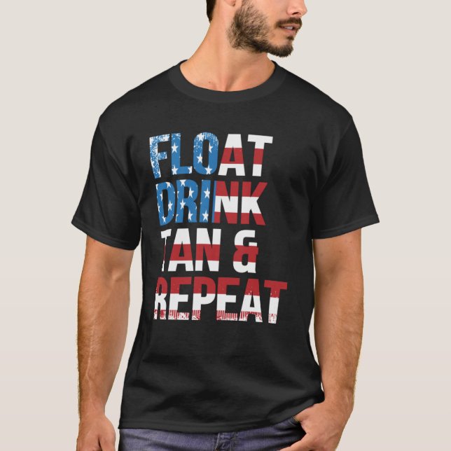 T-shirt Bateau Boire Tan Répéter Summer Beach Vacation Vin (Devant)