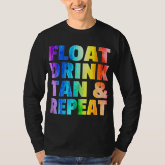 T-shirt Bateau Boire Tan & Répéter Vacances Été Plage Swi
