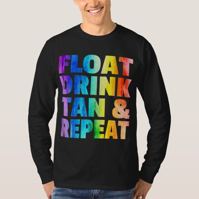 T-shirt Bateau Boire Tan & Répéter Vacances Été Plage Swi (Devant)