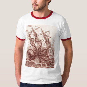T-shirt bateau contre le poulpe