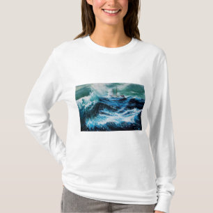 T-shirt Bateau dans la mer dans la tempête
