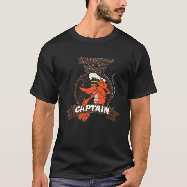 T-shirt Bateau de crevette Capitaine Cute Retro Cartograph (Devant)