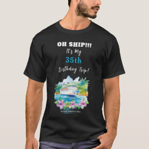 T-shirt Bateau de croisière d'anniversaire de la plage de