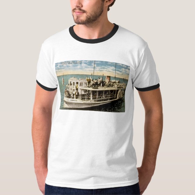 T-shirt Bateau de fond en verre, Avalon, île de Catalina, (Devant)