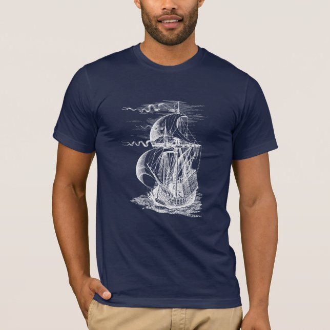 T-shirt Bateau de navigation vintage (Devant)