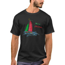 Bateau de Noël rouge et vert