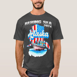 T-shirt Bateau de pêche de l'Alaska Poisson de mer Poisson