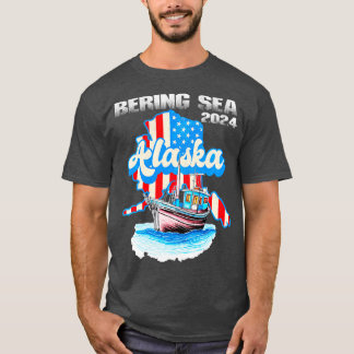 T-shirt Bateau de pêche de l'Alaska Poisson de mer Poisson