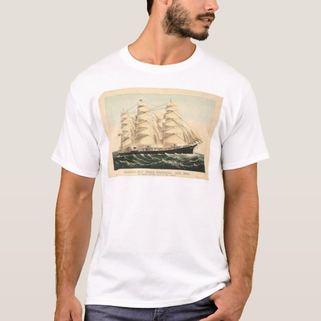 T-shirt Bateau de tondeuse "trois frères" (0406A) (Devant)