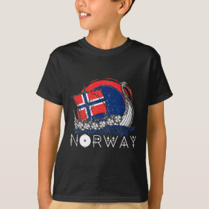 T-shirt Bateau Drapeau Norvégien Norvège Navire Viking Fie