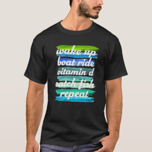 T-shirt Bateau Lake Life Pêche Sunrise Suntan Sunburn Sole