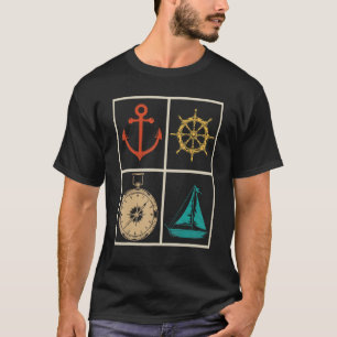 T-shirt Bateau nautique Compass Ancre marin Pop Saili