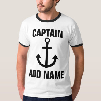 T-shirt Bateau personnalisé Nom du capitaine Ancre Tee