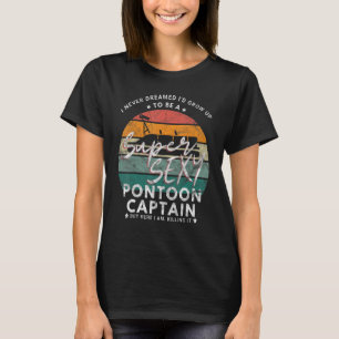 T-shirt Bateau Pontoon Capitaine d'équipage Rétro Annivers