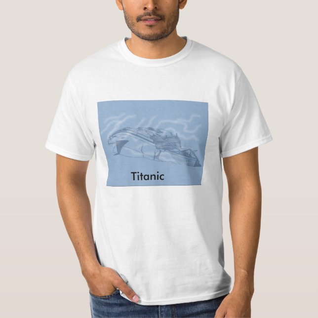 T-shirt Bateau titanique tiré par la main (Devant)