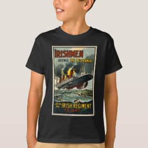 T-shirt Bateau vintage d'affiche de Lusitania (Irlandais