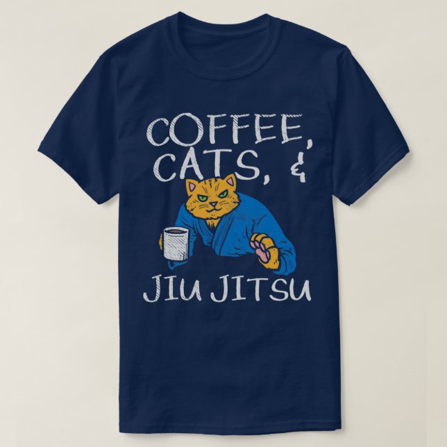 T-shirt Bateaux À Café Et Jiu Jitsu Brésilien Jiu Jitsu (Design devant)