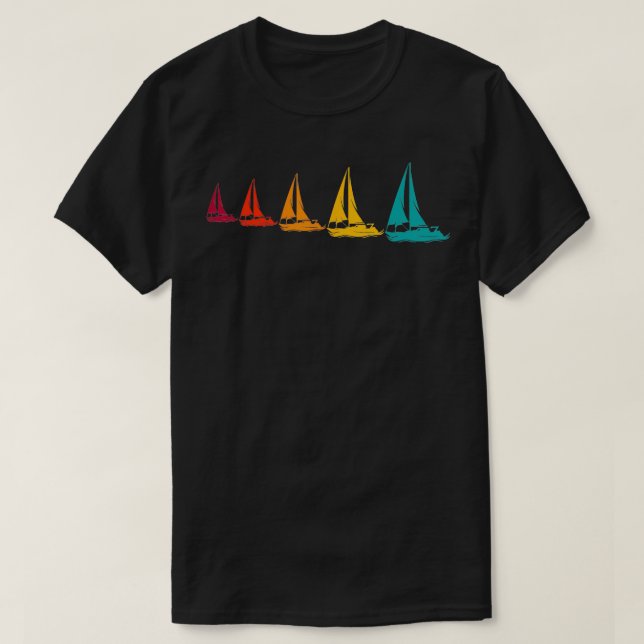T-shirt Bateaux À Voile Graphique Pour Voiliers Rétro (Design devant)