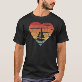 T-shirt Bateaux à voile vintages Heart Sunset Bateau Capit