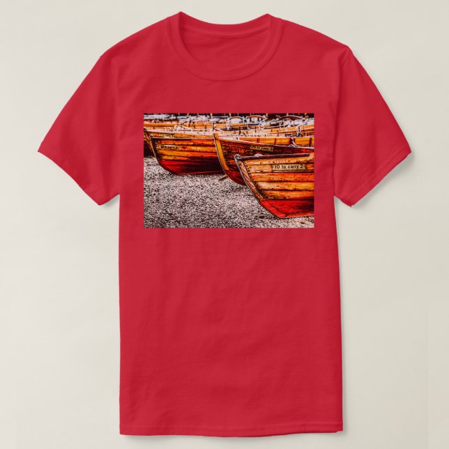 T-shirt Bateaux d'aviron en bois Derwentwater (Design devant)