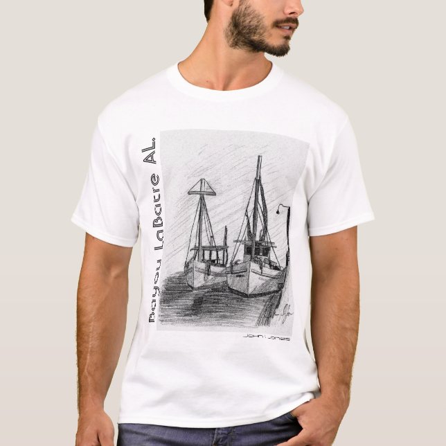 T-shirt Bateaux de crevette, AL de LaBatre de bayou, John (Devant)