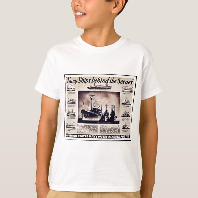 T-shirt Bateaux de la Marine dans les coulisses (Devant)