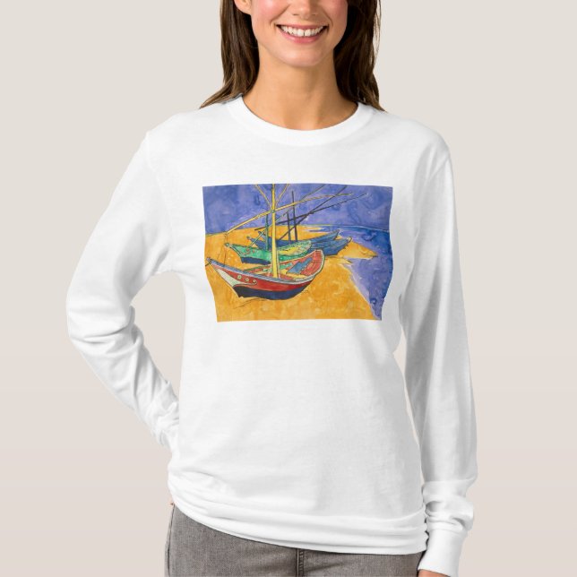 T-shirt Bateaux de pêche de Vincent van Gogh | sur la (Devant)