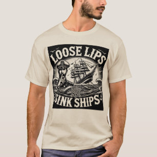 T-shirt Bateaux d'évier à lèvres