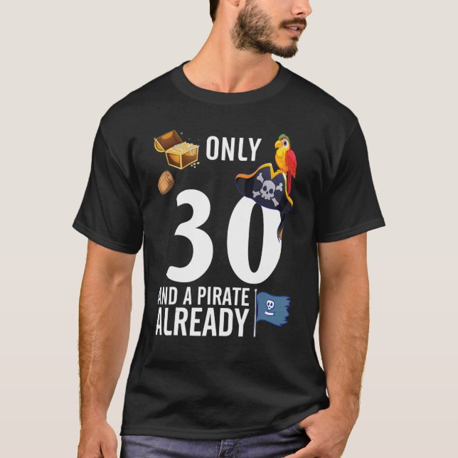 T-shirt Bateaux D'Oiseaux D'Or Seulement 30 Ans Et Un Pira (Devant)