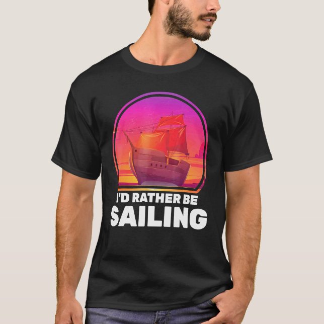 T-shirt Bateaux J'Ai Plutôt Voile Navires Vacation Capitai (Devant)
