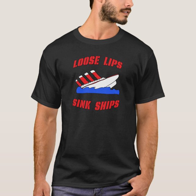 T-shirt Bateaux lâches d'évier de lèvres (Devant)