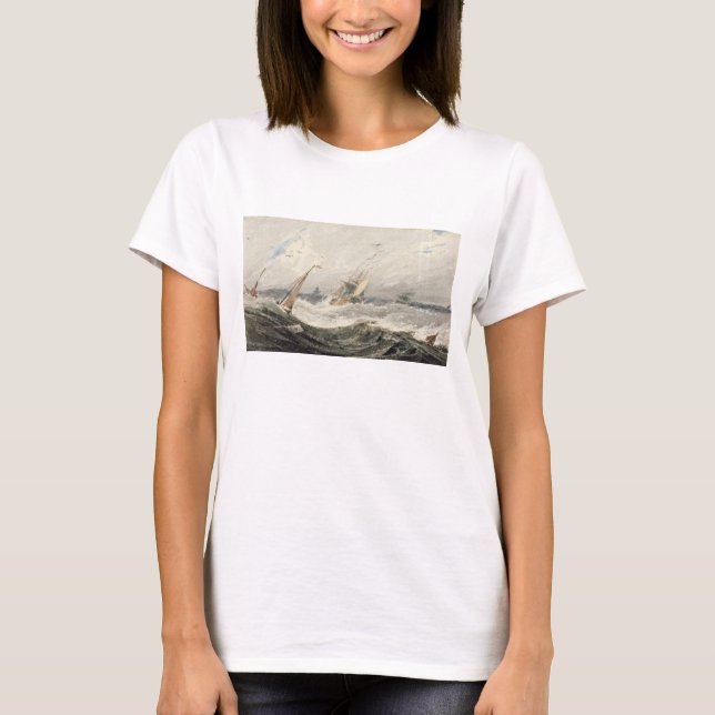 T-shirt Bateaux sur une mer tempétueuse (avec c sur graphi (Devant)