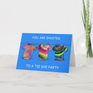 T-Shirt-Batikparty-Einladung Karte