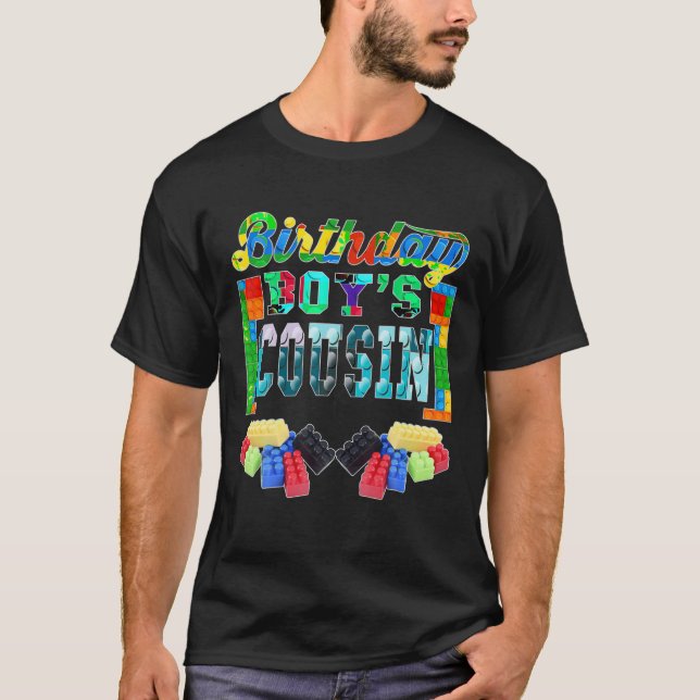 T-shirt Bâtiment Blocs De Briques Cousin De Anniversaire G (Devant)