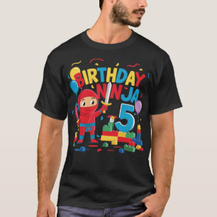 T-shirt Bâtiment de 5 ans Blocs Ninja 5e anniversaire Cade