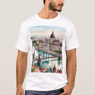 T-shirt Bâtiment du Parlement hongrois à Budapest sur la r
