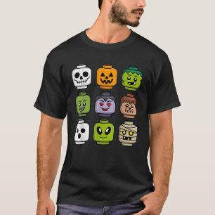 T-shirt Bâtiment Halloween Brique Tête Citrouille Fantôme